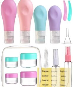 Gemice 16 Pack Travel Bottles Set for Toiletries, TSA Approved Travel Size Containers Leak Proof Silicone Squeezable Travel Accessories 2oz 3oz for Shampoo Conditioner Lotion Body Wash
