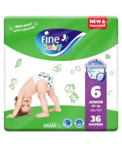 Fine Baby Baby Diapers Size 6 Junior  16+ Kg Jumbo Pack Double Lock Technology Prevents Leakage 36 Pieces