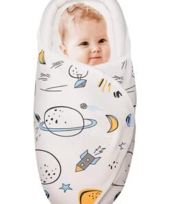 Y&D Premium Soft Cotton Baby Swaddle Blankets, Unisex Baby Blanket Wrap for Newborn Baby Boys Girls, Skin Friendly Wearable Swaddling Sleep Sack Calms Startle Reflex (Planet, White, 0-3 Months)