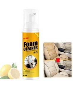 EELHOE Multifunctional Car Foam Cleaner,100ml No Flushing Car Interior Cleaning,Grease-Free Cleaner All Purpose Foam Cleaner Spray Lemon Flavor For Car House Kitchen
