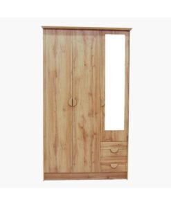 Home Box Carnation 3-Door Wardrobe with 2 Drawers and Mirror 55 x 198.5 x 117 cm