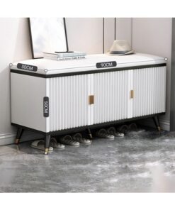 Alternative view of keke Entryway Modern Shoe Storage Bench Shoe Cabinet Entryway Shoe Organizer Storage with Leather Comfort Seat 90 cm