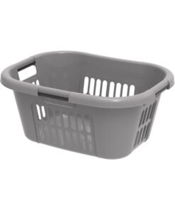 Cosmoplast 40L Oval Laundry Basket, Grey Grey 59x45x28cm