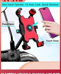 UNUNS Motorcycle Phone Holder,Motorbike Rear View Mirror Phone Mount,Adjustable Bike Phone Mount Holder For 4.5-6.8 inch Cell Phone,Quick Install,Universal Moped Scooter E-Bike Bicycle Phone Stand - Image 4