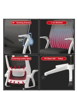 PENG GENERAL Ergonomic Office Chair, Desk Chair Breathable Mesh Office Chair Black - Image 3