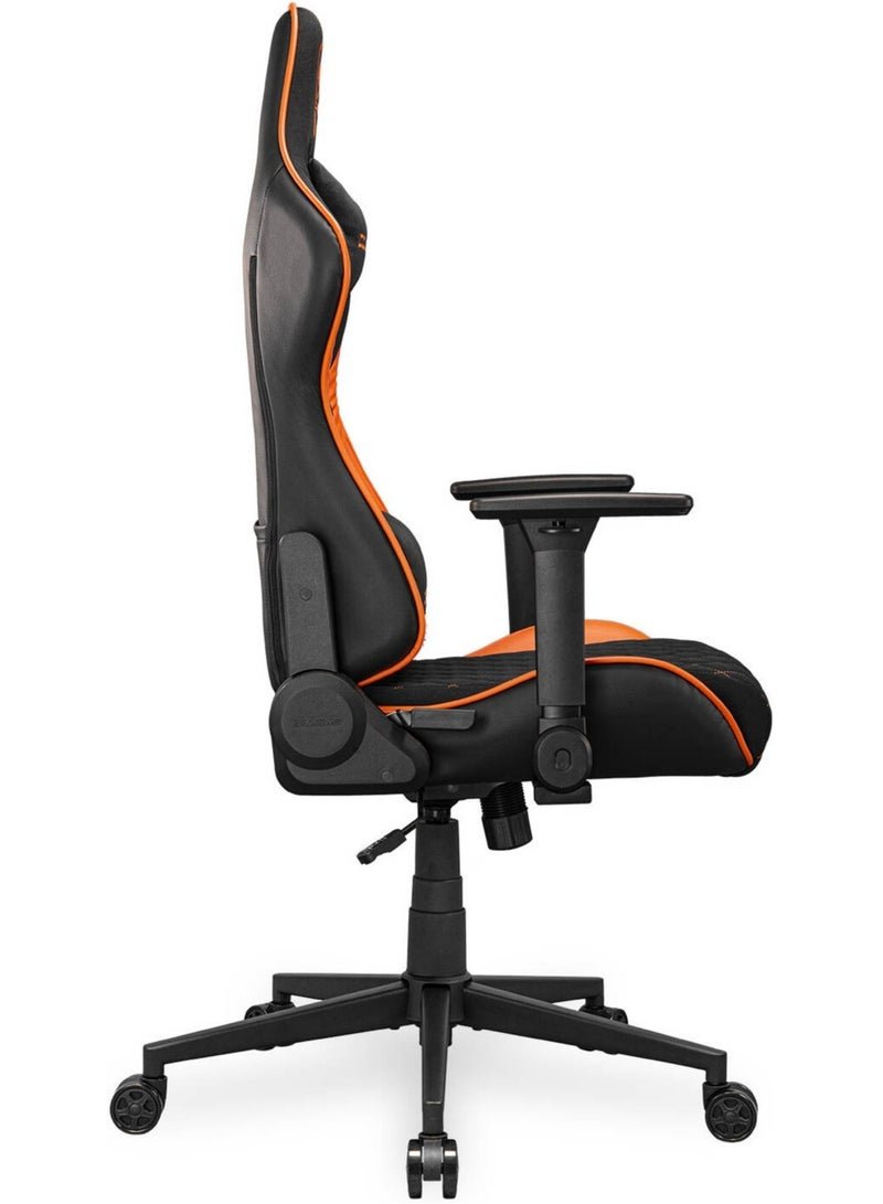 Cougar Armor One V2 F Gaming Chair, Woven Fabric Surface, 4D Folding Armrests, 155° Reclining, Piston Lift Height Adjustment, Up to 12kg Weight Support, Black / Orange | 3MA2FORB.0001 - Image 3