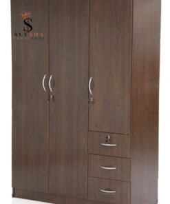 SULSHA 3 Door Wooden Wardrobe Cabinet Cupboard Engineered Wood Perfect Modern Stylish Heavy Duty
