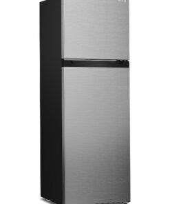 HITACHI Double Door Refrigerator 260L , No Frost Fridge Freezer, Inverter Compressor,  Dual Fan Cooling, Door Alarm And LED Light, Twist Ice Tray, Inox - HRTN5275MFXAE Inox