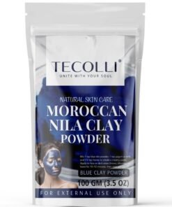 TECOLLI Original Moroccan Blue Nila Powder 100g – Pure & Natural Face Mask for Skin Brightening, Purifying, and Whitening
