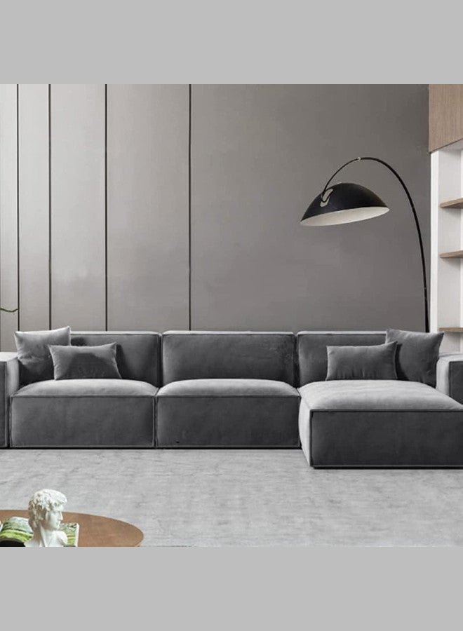 SULSHA L Shape Luxury Sofa Set |Corner Sofa |Modern Design Furniture Sectional Couch Living Room Sofas (Grey)