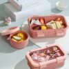 Super ZYouth Lunch Boxes for Kids, Bento Box for Children's School with 3 Compartments and Sauce Box, Leak-Proof Lunch Food Container