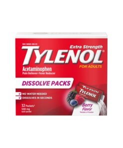 Tylenol Extra Strength Dissolve Packs with Acetaminophen for Pain & Fever, Berry, 32 Count