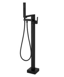 Black Freestanding Bath Mixer Faucet with Hand Shower