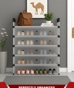 RACK STORE 5 Layer Closed Cupboard Shoe Rack with 4 Doors & Top Shelf – Shoe Organizer for entryway and Bedroom| Dust-Proof, Durable & Spacious Shoe Cabinet - Image 3