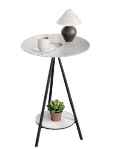 Alternative view of XiuWoo Nordic Style Luxury Round Coffee Table with Temperd Glass and Premium Metal Round Mini Coffee Table Sofa Side Table End Table For Home Living Room Bedroom Study Room Office Balcony