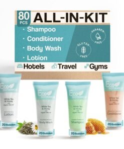 Terra Pure Eco Botanics Toiletries Set  1Shoppe Amenities Kit  085oz Shampoo  Conditioner Body Wash Lotion  Travel Size  80 Pieces