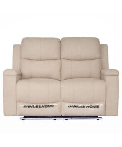 DANUBE HOME Paladin 2-Seater Fabric Recliner with LED & Cup Holder - Beige | Stylish & Comfortable Sofa | Ideal for Living Room Furniture