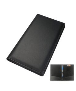NJ Bill Folder For Hotel And Restaurant,Check Presenter, Bill Folder With Credit Card Slot Receipt Pocket For Hotel And Restaurant - Black Leather