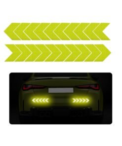 20 PCS Car Arrow Reflective Stickers, Waterproof Safety Warning Sign Reflective Decal, High Night Visibility Reflector Tape for Auto Trunk Rear Bumper Body, Car Accessories (Fluorescent Yellow)