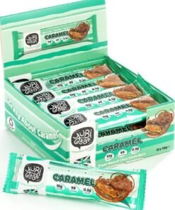 YuBi Bar YUBI VEGAN Protein Bars Caramel   99 Calories, High in Protein and Fiber, Low in Sugar, Gluten and Dairy Free Pack of 12