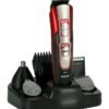 GEEPAS 11-IN-1 Rechargeable Grooming Kit- GTR8724, Includes Hair Clipper Head And Beard Trimmer Head Black/Red 6x23.6x16.2cm