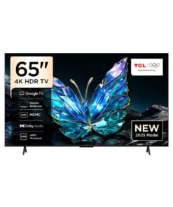 TCL Television 65 Inch Smart TV 4K UHD HDR 10 Google TV, Dynamic Color Enhancement, Dolby Audio, HVA Panel, MEMC, Multiple Eye Care with Metallic Bezel-less Design, 65V6C (2025 Model) 65V6C black