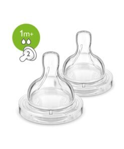 Philips Avent Classic Anti-Colic Baby Bottle 1M+ Flow Teat/Nipple (Pack of 2) | SCY762/02