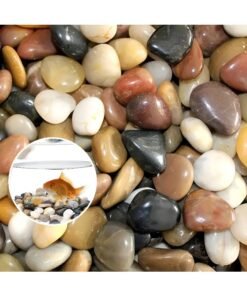 ARABIQO Mix Natural Decorative River Rock Stones 2.5 LB, Polished Garden Beach Pebbles for Vase Filler 2.5cm, Home Decor, Terrariums, DIY Crafts & Landscaping Projects