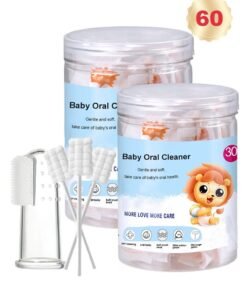 Splendors Baby Oral Cleaner Set Disposable Baby Cleaners 60 Count Infant Tongue Cleaner Dental Care Newborn Mouth Gum Oral Cleanser Silicone Finger Toothbrush For Baby