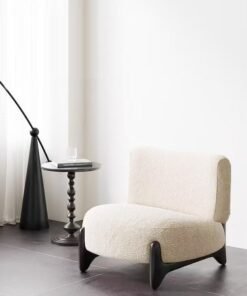 Raffine Multipurpose Use Modern Armless Design Single Sofa Ergonomic Fluffy Backrest Living Room Chair Wide Seat Solid Wood Frame Reading Chair Leisure Chair 63x67x80 cm