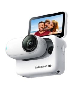 Insta360 GO 3S Arctic White (128GB) | 10m Waterproof Tiny Action Camera, 4K Wide-Angle Video, 2.2" Flip TouchScreen w/ Action Pod, Auto Stabilization, with Apple FindMy, Magnet Pendant, Clip - White