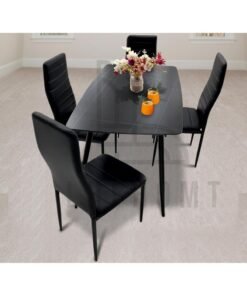LHFHOMT - 5-Pieces Dining Sets, 1 Piece Rectangular Table With 1+4 Seater Modern Design Furniture for Home, Dining Room, Cafeteria
