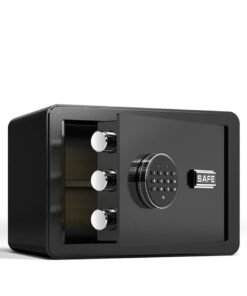 TRASSLE Safe Deposit Box, Steel Security Safe Box Home With key & Electronic Digital Keypad Lock For Office Hotel Business Protect Money Cash Watches Laptop Jewelry Passport Document