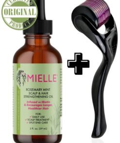 MIELLE Rosemary Mint Scalp And Hair Strengthening Oil Hair Roots And Eyebrows Nourishment, Hair Growth, And Hairfall Treatment Pure Oil Lab Tested / 2OZ 59ml