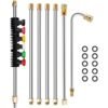 7PCS Pressure Washer Extension Wand Set, 8 Ft Replacement Lance with 5 Nozzle Tips 4000 PSI