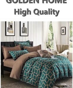 GOLDEN HOME 6 Piece King/Queen/Single size, geometric/lattice pattern duvet cover set. set includes 1 Comforter Cover, 1 Fitted Bedsheet, 4 Pillowcases
