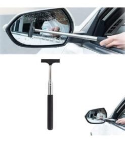 Car Rearview Mirror Wiper,Retractable Auto Glass Squeegee, Water Cleaner with Telescopic Long Rod,Portable Cleaning Tool