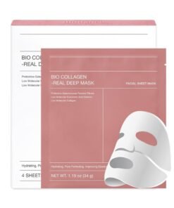 Meishida Bio-Collagen Real Deep Mask, Hydrating Overnight Mask, Pore Minimizing, Elasticity Improvement, 34g x4ea