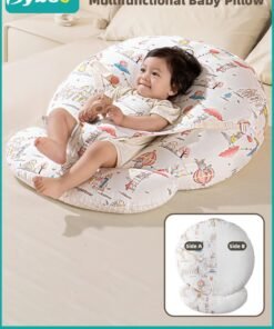 Bybeo Baby Nursery Pillow, Removeable Breastfeeding Pillows, Toddler Bedding, Babies Nest for Sleeping, Anti vomit Milk Headrest for Newborn and Infant, 15 Degree Incline, for Better Night's Sleep