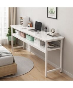 KLNAMAEAAN Double Layer Computer And Home Desk Long Table 120 CM