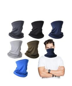 SOLARAE Face Cover Scarf, 6 PCS Multifunctional Headwear Bandana Sun UV Protection Face Masks, Neck Gaiter, Scarf Sunscreen Breathable Bandana, Sun Protection Cycling Running for Men Women