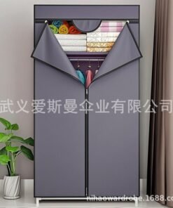 Simple Wardrobe Assembly Wardrobe Household Simple Storage Storage Fashion Steel Frame Modern Cloth Wardrobe