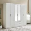 Home Box Veneto 6-Door Wardrobe with 2 Drawers and Mirrors