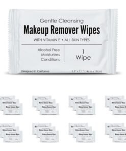 World Amenities Bulk Makeup Remover Wipes 500 Count Individually Wrapped Gentle Cleansing Alcohol Free All Skin Types Vitamin E 100 Recyclable Hotel Travel Size Toiletries