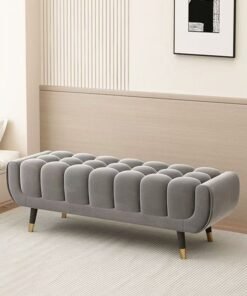 C&C Home Multifunction Light Luxury Bedroom Bed Stool European Style Ottomans Simple Nordic Home Comfortable Sofa Bench Living Room Clothing Store Cloakroom Sofa Stool 120x40x40 cm