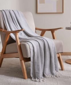 Pan Home Norma Cotton Woven Throw 127x154cm - Grey