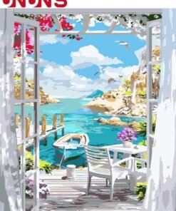 UNUNS Paint by Number For Adults,Beginner Canvas Landscape Beach,Painting by Numbers Kits With Brushes And Acrylic Paint,40x50cm