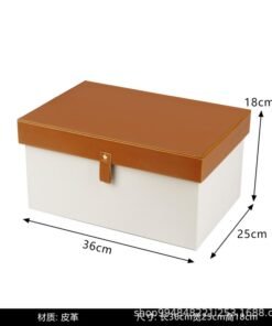 Modern Simple Leather Model Room Coatroom Wardrobe Clothes Storage Box High Color Value Small Leather Buckle Decorative Box