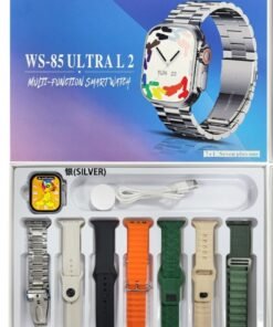 WISME 7 in 1 WS 85 ULTRA2 Smart watch set with, 7pair Straps, waterproof, Long battery life Health smart watch Silver