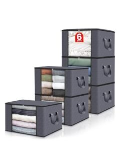 HOMESTAR 6 Piece Storage Containers for Bedroom, Closet and Blankets Organization
